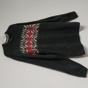Nordic Print Snowflake Sweater Gray‎ Red Size Extra Large
